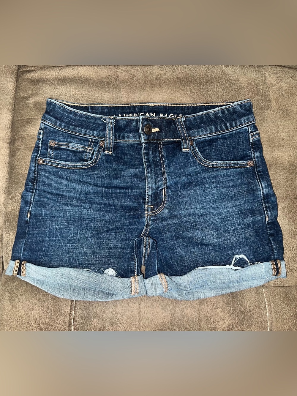 American Eagle Next Level Low-Rise Denim Midi Short, Size 6, BNWOT